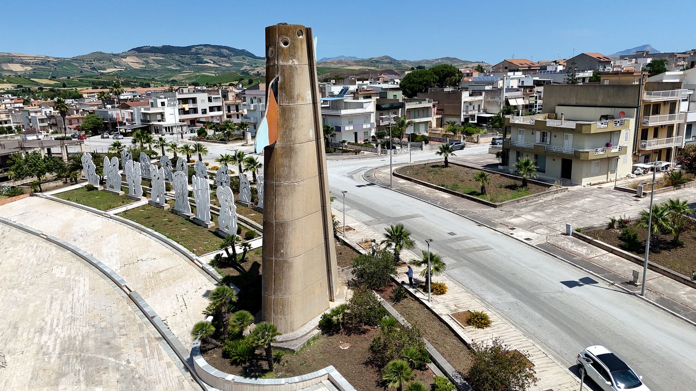 Gibellina Nuova, Ludovico Quaroni's Chiesa Madre in the drone survey